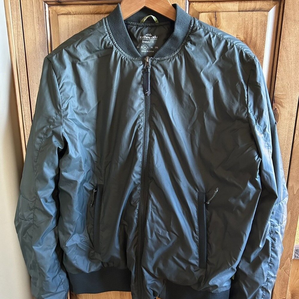 Kathmandu Contender InsuLITE Men's Bomber Jacket Size Medium Olive Green - VGC